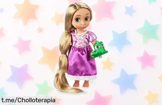 Descubre la muñeca coleccionable Rapunzel de Disney con Pascal, ¡ahora a precio muy bajo! Haz brillar la sonrisa de los peques y no te quedes sin esta joya única.