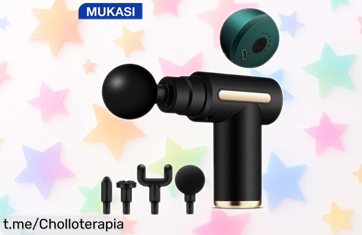 Descubre la pistola de masaje muscular Mukasi: ¡32 velocidades y 4 cabezas para un alivio inmediato, ahora a precio loco! ¡Recupera tu energía y no dejes escapar esta oportunidad!