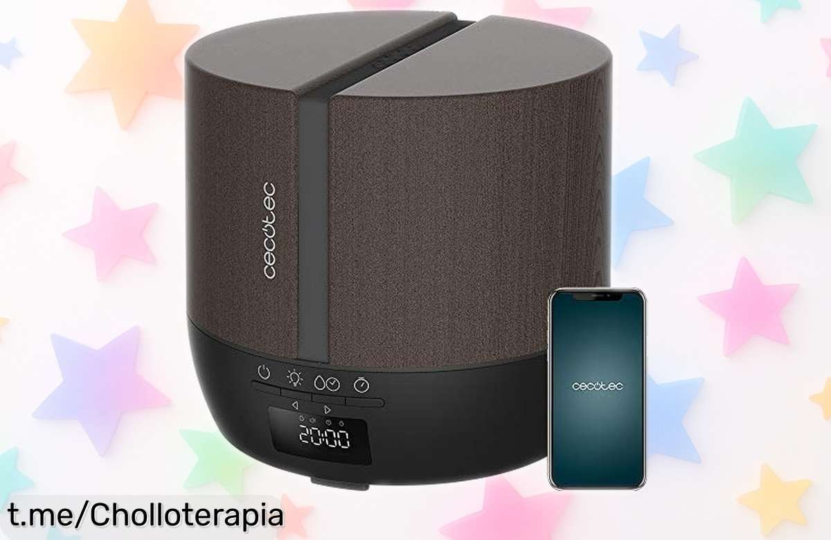 Difusor de aromas Cecotec con 500 ml, luces LED y control por app: ¡descuentazo espectacular para transformar tu hogar! No te lo pierdas, corre que se agota.