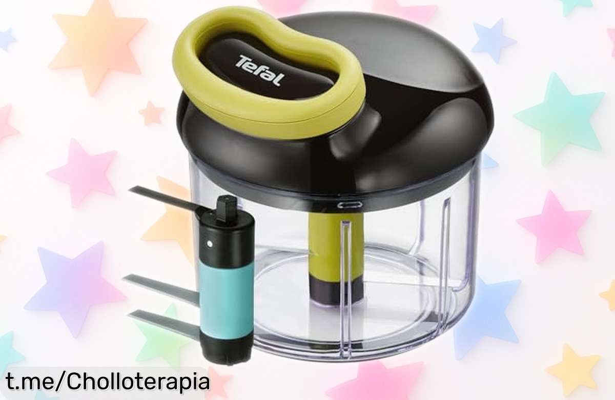 Disfruta cocinando con la picadora manual Tefal que corta en 5 segundos, ¡precio rebajado increíble y sin electricidad! Date prisa que vuelan y transforma tus recetas.