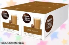 Disfruta de 96 cápsulas de café con leche Dolce Gusto NESCAFE, ¡super chollo de sabor irresistible y energía al instante! Usa tu cupón antes que se acabe este ofertón para desayunos alegres.