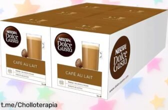 Disfruta de 96 cápsulas de café con leche Dolce Gusto NESCAFE, ¡super chollo de sabor irresistible y energía al instante! Usa tu cupón antes que se acabe este ofertón para desayunos alegres.