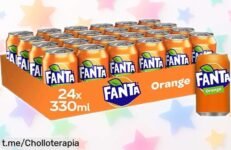 Disfruta del pack de 24 latas de Fanta de naranja a precio loco y rebajado; refrescos únicos que alegran cada instante. ¡No te quedes sin tu sabor, date prisa!