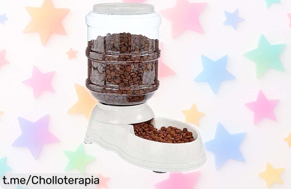 Dispensador de comida pequeño Amazon Basics: ¡ofertón increíble con precio rebajado para que tu peludo siempre tenga su pienso favorito! No te lo pierdas, corre que vuelan.