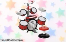 Divertida batería infantil HOMCOM con micrófono y teclado; ¡rebajado para que la fiesta empiece ya, no dejes pasar este ofertón para los más peques!