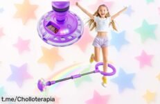 Divertida bola de salto recargable con luces LED para niños, ¡aprovecha este super chollo y haz que jueguen mientras se mueven! No lo dejes pasar.