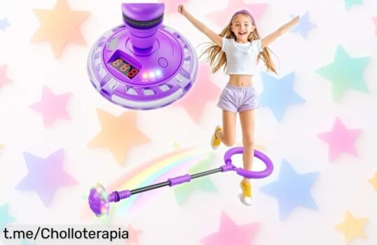 Divertida bola de salto recargable con luces LED para niños, ¡aprovecha este super chollo y haz que jueguen mientras se mueven! No lo dejes pasar.