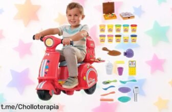 Divertida moto repartidora de pizzas PlayDoh con plastilina, mejora la creatividad de tus pequeños a precio rebajado. ¡No dejes pasar esta experiencia única y divertida!