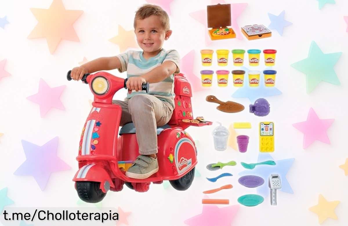 Divertida moto repartidora de pizzas PlayDoh con plastilina, mejora la creatividad de tus pequeños a precio rebajado. ¡No dejes pasar esta experiencia única y divertida!