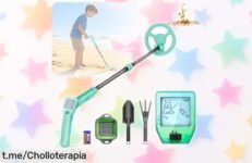 Divertido detector de metales para niños con pantalla y bobina impermeable: ¡caza tesoros emocionantes al mejor precio y haz sonreír a tus peques! Compra ya antes de que desaparezca.
