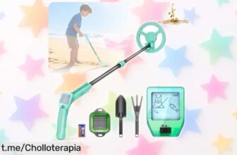 Divertido detector de metales para niños con pantalla y bobina impermeable: ¡caza tesoros emocionantes al mejor precio y haz sonreír a tus peques! Compra ya antes de que desaparezca.