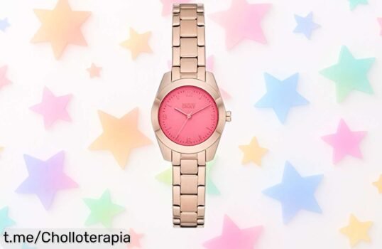 Elegante reloj DKNY con caja dorada rosa a precio loco, ¡aprovecha este super chollo y brilla cada día con estilo! No te quedes sin el tuyo, actúa ya.