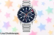 Elegante reloj Tommy Hilfiger para hombre con multifunción y resistente al agua a precio loco; aprovecha este super chollo y brilla cada día sin miedo a mojarte.