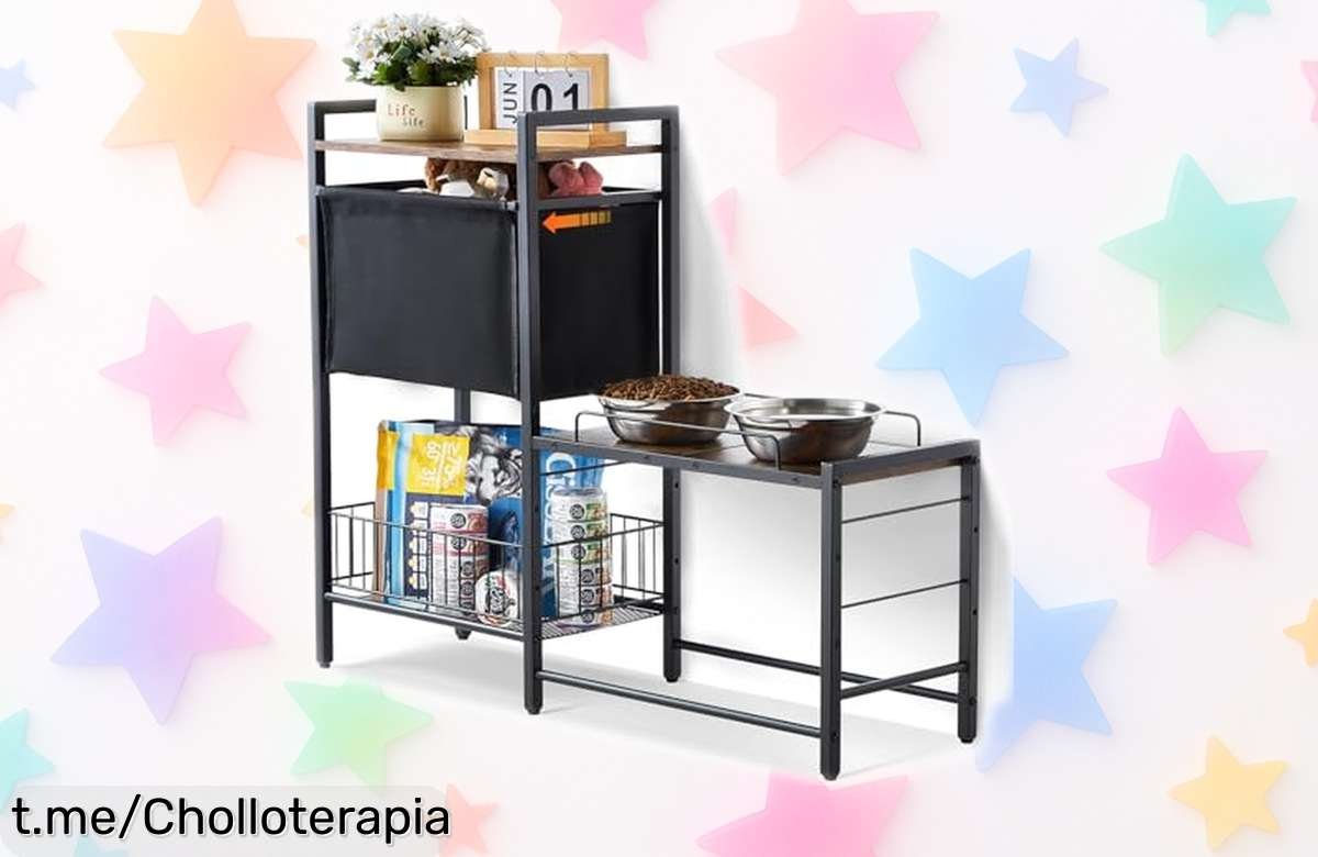 Estación de alimentación VEVOR para perros con amplio espacio y fácil montaje, precio rebajado. Haz feliz a tu mejor amigo hoy mismo antes que se acabe este súper chollo.