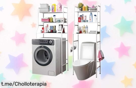 Estantería de baño sobre inodoro Mi Ko Mi Ka con 3 baldas a precio rebajado, aprovecha este super chollo y dale un nuevo aire a tu espacio, ¡no lo dejes pasar!