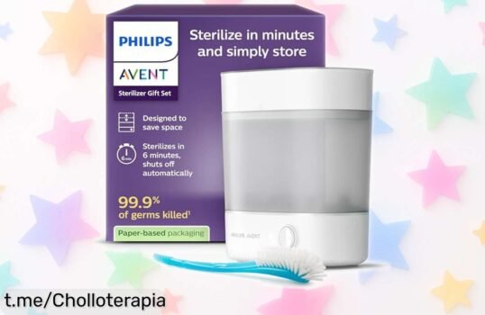 Esterilizador eléctrico de vapor Philips Avent con un rebaje increíble: 99.9% de gérmenes eliminados en solo 6 minutos. ¡Aprovecha esta oferta limitada para proteger a tu bebé!