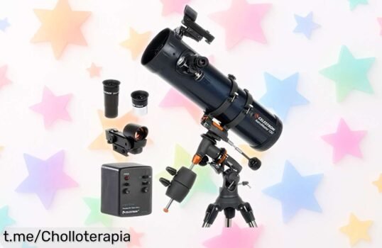 Explora el cielo con el telescopio reflector Newton 130EQ y su montaje fácil, ¡un super chollo en precio rebajado! Tu aventura estelar está a un clic de distancia.
