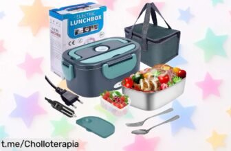 Fiambrera eléctrica portátil de 1,5L que calienta tu comida al instante: ¡rebajón increíble para disfrutar tus almuerzos calentitos donde quieras!