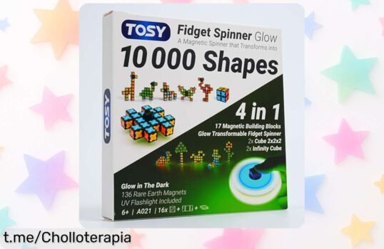 Fidget spinner magnético TOSY que brilla en la oscuridad y se convierte en 4 juguetes diferentes, ahora a precio rebajado para que disfrutes sin límites ¡No dejes pasar esta diversión!
