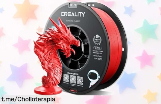 Filamento PETG rojo intenso Creality, la solución perfecta para impresiones 3D duraderas a precio rebajado en un súper chollo que no regresa ¡No dejes escapar la oportunidad de dar vida a tus ideas!