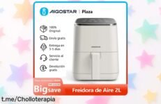 Freidora de aire 2L con pantalla táctil y 8 programas, ¡súper chollo a precio rebajado! Cocina rápido y sano, no te quedes sin la tuya antes de que se acabe.