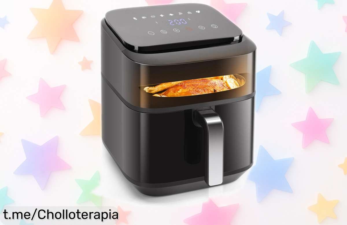 Freidora de aire AIGOSTAR de 8 litros con ventana y doble calentador, ¡rebaja locura para que disfrutes cocinando más rápido y sabroso! No te pierdas esta oferta limitada ya.