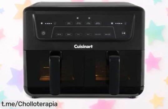 Freidora de aire doble zona XXL Cuisinart con ventanas, un ofertón en rebaja loca ¡Disfruta del crujiente sabor y raciones enormes antes de que se agote!