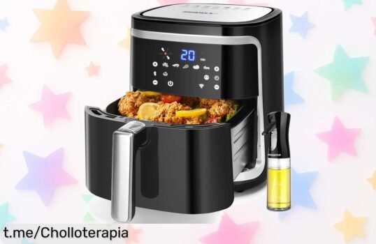 Freidora de aire sin aceite AIGOSTAR 7L, ¡chollo irresistible con WiFi y pantalla táctil! Cocina fácil y rápido, ahora a un precio rebajado por tiempo limitado. No te quedes sin la tuya.