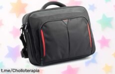 Funda negra para portátil de hasta 15,6” con protección extra y correa segura; ¡precio rebajado que se va volando! Asegura tu equipo antes de perder esta oportunidad.