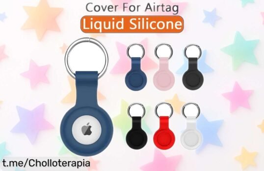 Funda protectora de silicona líquida para Apple Airtags con llavero resistente a precio loco, ¡asegura tu localizador y no te quedes sin ella!