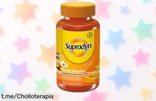 Gominolas de vitaminas Supradyn Junior: ¡ofertón para cuidar la energía y el cerebro de tus peques! No dejes pasar este precio rebajado, cuídalos ahora y hazles sonreír.