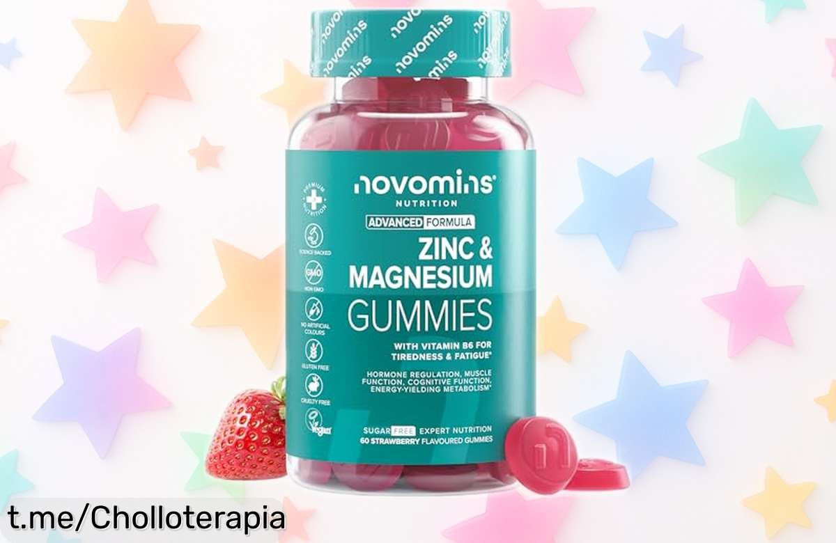 Gominolas veganas de magnesio y zinc Novomins: sabor fresa, ¡rebajadas! Llévate esta energía dulce que dará fuerza a tus músculos. ¡No dejes pasar esta oferta exprés!