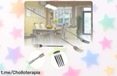 Horquilla expandible de acero inoxidable ajustable ¡Super chollo que no puedes dejar escapar, ideal para tus barbacoas y momentos al aire libre, corre que vuelan!