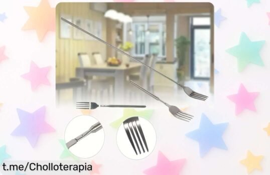 Horquilla expandible de acero inoxidable ajustable ¡Super chollo que no puedes dejar escapar, ideal para tus barbacoas y momentos al aire libre, corre que vuelan!