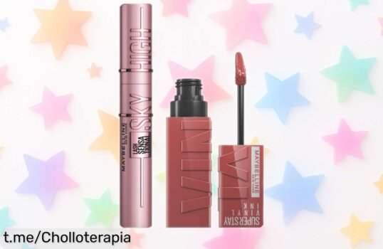 Impactante kit de maquillaje Maybelline con máscara Sky High y pintalabios Superstay Vinyl Ink, precio rebajado que no puedes dejar escapar ¡Luce unos labios y mirada que enamoran ya!