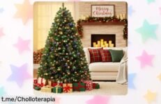 Impresionante árbol de Navidad artificial premium de 180 cm con luces LED y un super chollo que no puedes dejar pasar; ¡ilumina tus fiestas antes que se agote!