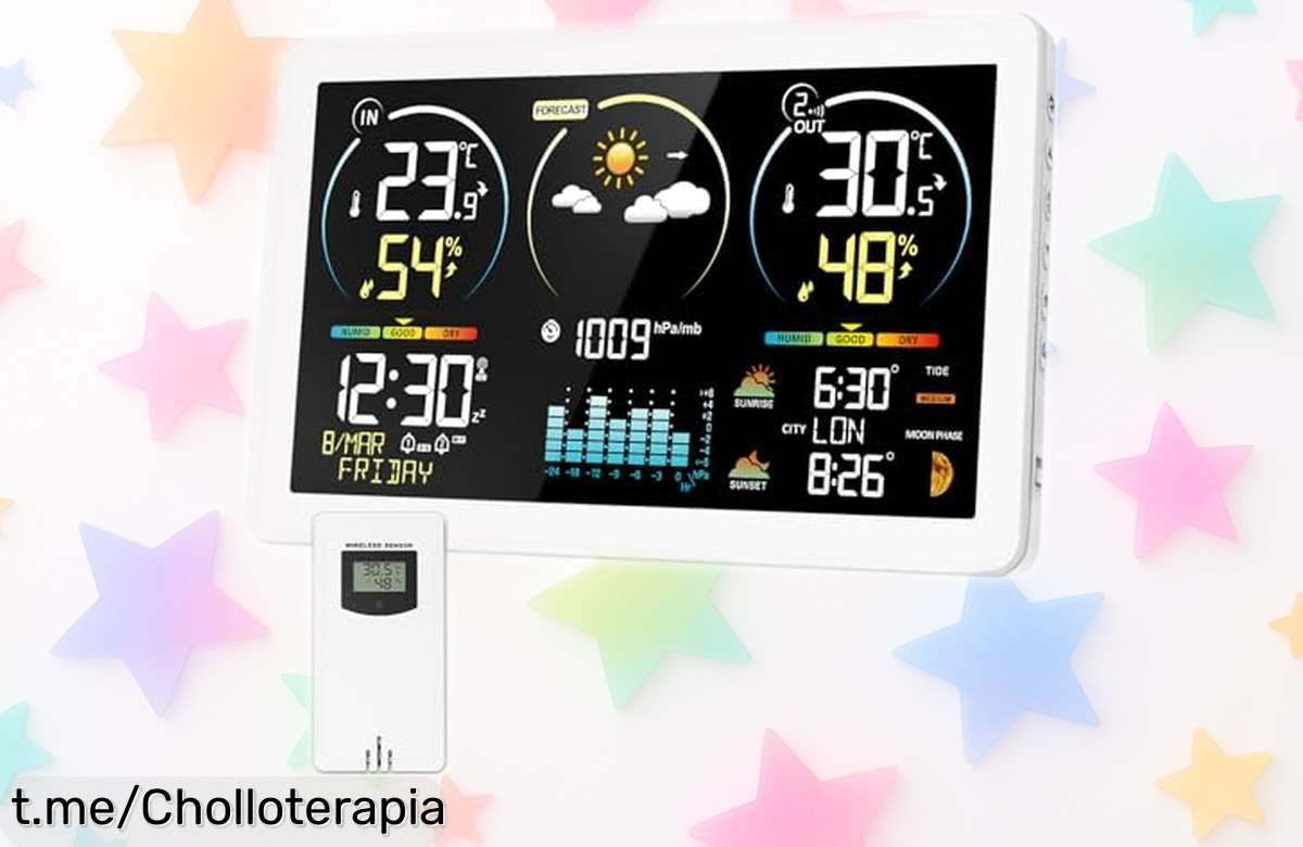 Impresionante estación meteorológica inalámbrica a color, ahora con precio rebajado que no te puedes perder; controla el clima de tu hogar y sorpréndete con cada detalle.