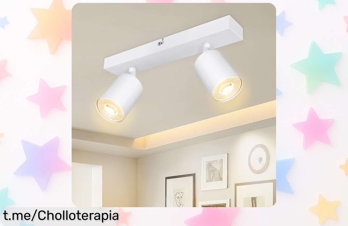 Impresionante lámpara de techo y pared Dehobo con 2 focos giratorios, super chollo que ilumina tu hogar con estilo. Aprovecha esta oferta limitada antes de quedarte a oscuras.