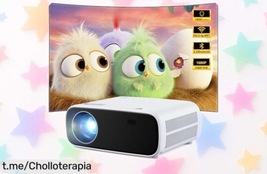 Impresionante proyector portátil Full HD 1080P con WiFi y Bluetooth, ¡rebajado! Dale vida a tus noches de película en casa o al aire libre antes que se agote este super chollo.