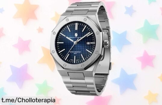 Impresionante reloj SAPPHERO para hombre con movimiento japonés y correa de acero, ¡ahora a precio loco! No dejes escapar este super chollo que realzará tu estilo.