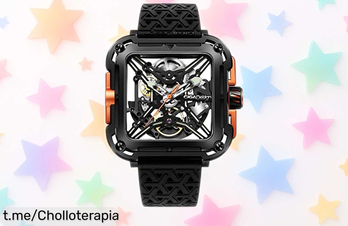 Impresionante reloj automático esqueleto para hombre con cristal de zafiro, ahora a precio loco; ¡la oportunidad perfecta que te hará lucir espectacular y no podrás dejar escapar!