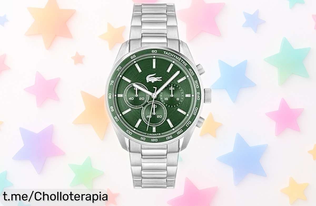 Impresionante reloj cronógrafo Lacoste para hombre con diseño verde y correa resistente a un precio rebajado ¡No dejes pasar esta oportunidad de lucir increíble mientras marcas cada segundo!
