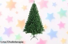 Increíble árbol de Navidad artificial en verde o blanco con soporte metálico, perfecto para llenar tu hogar de magia: ¡aprovecha este super chollo y siente la Navidad más cerca!