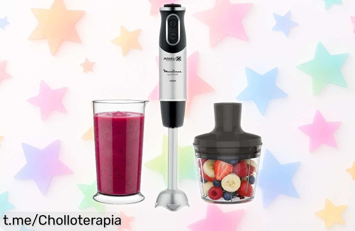 Increíble batidora de mano Moulinex QuickChef con 1000 W y 10 velocidades a un precio rebajado sin igual, ¡haz que cocinar sea un placer antes de que se acabe!