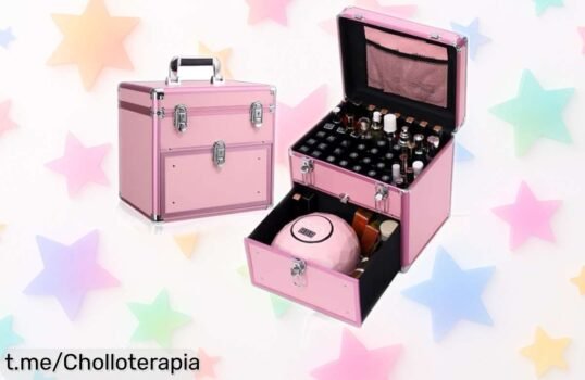 Increíble caja organizadora de esmaltes con super capacidad y capas desmontables, ¡aprovecha el descuentazo antes que se agote y transforma tu espacio en un lugar ordenado y molón!