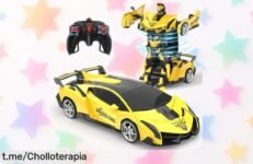 Increíble coche teledirigido que se transforma en robot con un solo botón, diversión total para niños ¡Aprovecha este super chollazo antes de que desaparezca!
