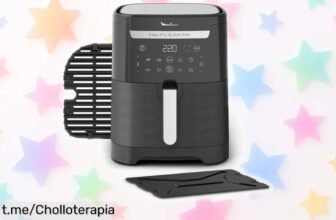 Increíble freidora de aire con grill Moulinex Easy Fry Grill, cocina para 8 personas y ¡con un precio rebajado que volará rápido! Sorprende a todos en casa.