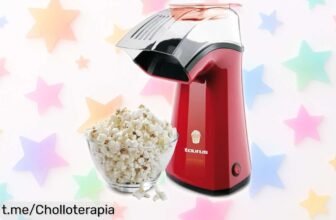 Increíble máquina de palomitas Taurus Pop'N'Corn, rápida y sin aceite; disfruta cine en casa en solo 3 minutos a precio rebajado ¡No te quedes sin este chollazo!