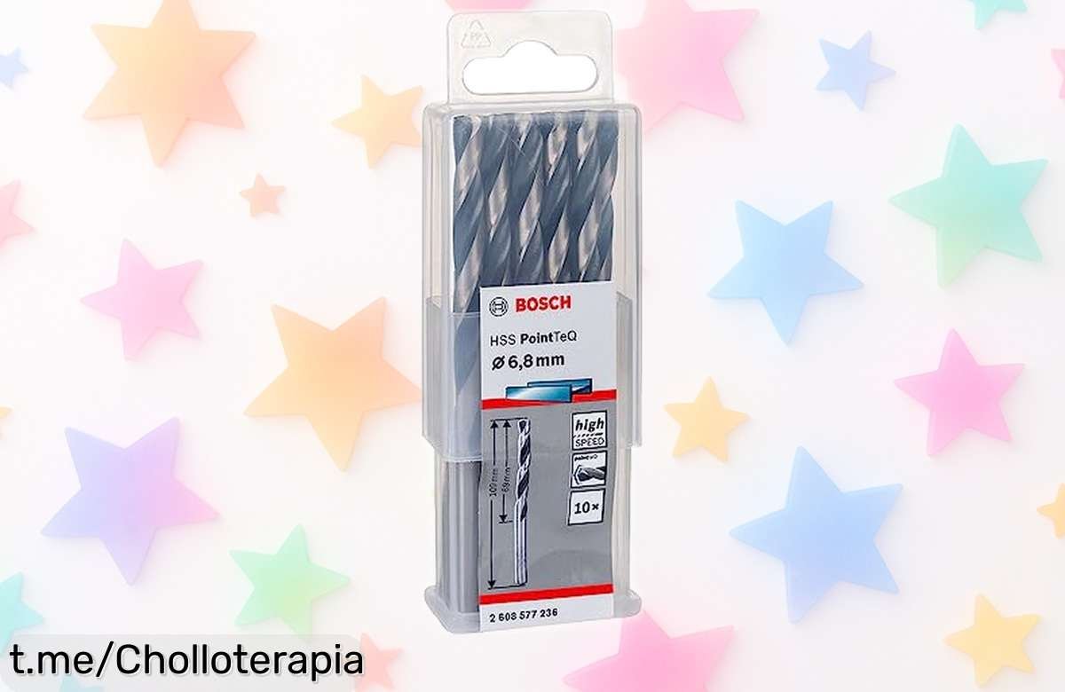 Increíble pack de 10 brocas helicoidales Bosch Professional para metal, ¡rebajadas por tiempo limitado! Asegura agujeros perfectos y potencia tu taladro con este super chollo.
