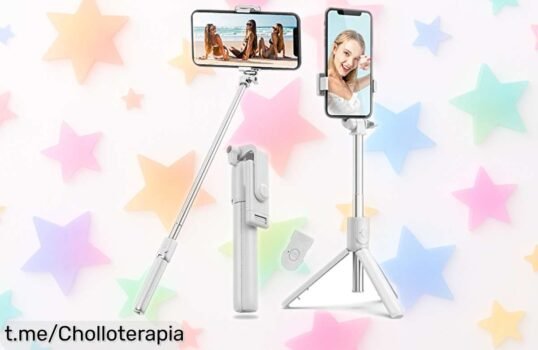 Increíble palo selfie trípode Bluetooth 4 en 1, captura momentos épicos desde cualquier ángulo. ¡Súper rebajado! No pierdas esta oportunidad de ser el rey de las fotos hoy mismo!
